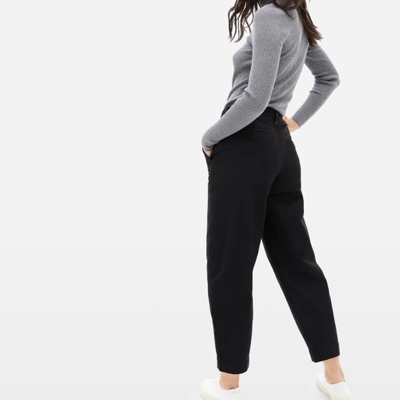 Everlane Arc Curved Canvas Pant Regular Fit in Black Size 0 - Picture 3 of 12